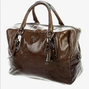 Prada Vernice Sfumata Bauletto Tote Bag Patent Leather Ombré